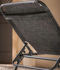 Dehner Klappliegen|Relaxliegen - Gartenliege Mallorca, ca. B71/H112/T232 cm Dunkelgrau