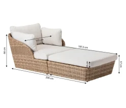 Dehner Gartenliege Tulum, 2-teilig, ca. B103/H66/T200 cm Best