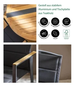 Dehner Balkonmöbel-Sets|Esstisch-Gruppen > Gartenmöbelset Montevideo, 5-teilig