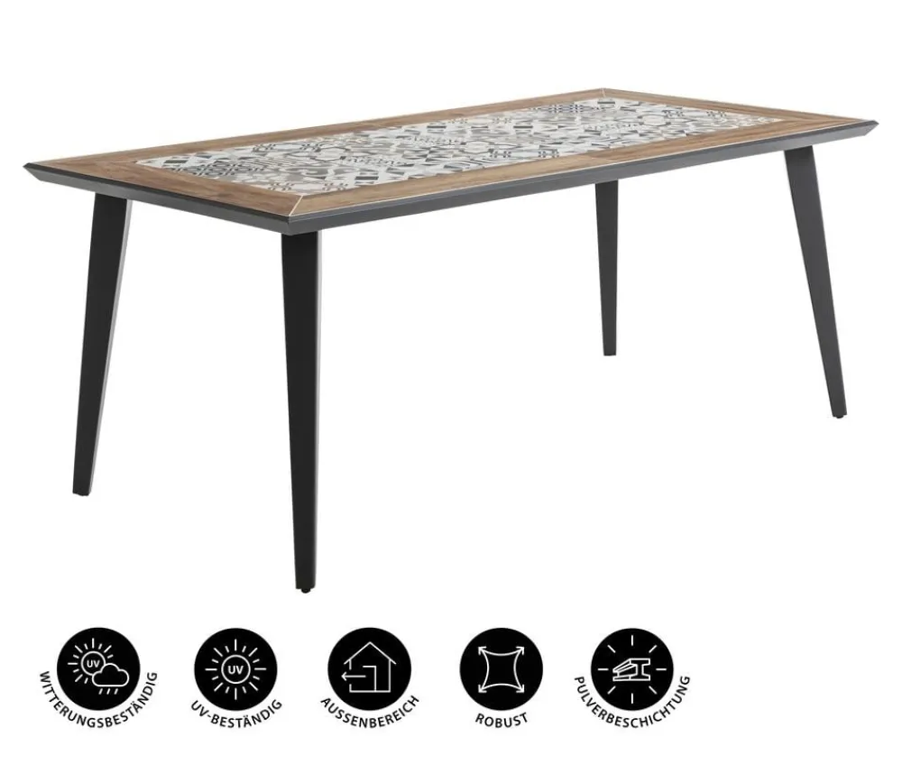 Dehner Garten-Esstische|Gartentische Aluminium > Gartentisch Lissabon, ca. B178,5/H74/T88,5 cm