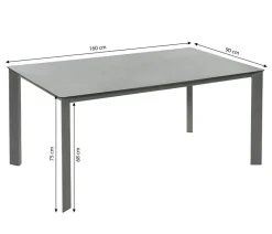 Dehner Garten-Esstische|Gartentische Aluminium > Gartentisch Nancy, ca. B160/H75/T90 cm
