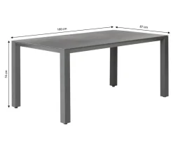 Dehner Garten-Esstische|Gartentische Aluminium > Gartentisch Palermo, ca. B160/H74/T87 cm
