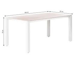 Dehner Garten-Esstische|Gartentische Aluminium - Gartentisch Palermo, ca. B160/H74/T87 cm Weiß
