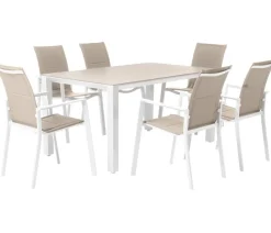 Dehner Garten-Esstische|Gartentische Aluminium - Gartentisch Palermo, ca. B160/H74/T87 cm Weiß