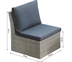Dehner Loungemöbel|Gartenlounge-Sets - Geflecht-Lounge Rom, 4-teilig