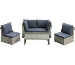 Dehner Loungemöbel|Gartenlounge-Sets - Geflecht-Lounge Rom, 4-teilig