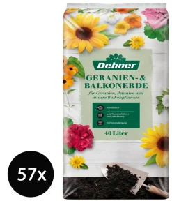 Dehner Blumenerde - Geranien- & Balkonerde, 57 x 40 Liter