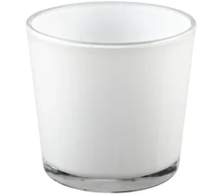 Dehner Glas-Übertopf Conner, konisch Weiß