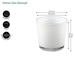 Dehner Glas-Übertopf Conner, konisch Weiß Best
