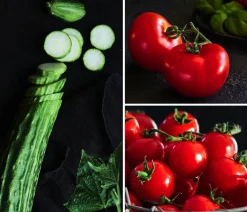 Dehner Gourmet Garten Auberginen- & Tomatenpflanzen|Gemüse-Sets > Gemüse-Set Kleiner Balkon, 3-teilig