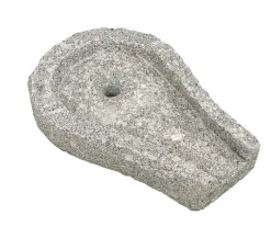 Dehner Granit-Bachlaufschale mit Loch und Anschlussstück Grau