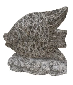 Dehner Gartenzwerge & Gartenfiguren - Granit-Fisch Grau