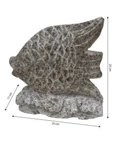 Dehner Gartenzwerge & Gartenfiguren - Granit-Fisch Grau