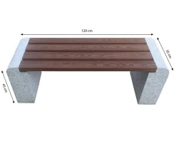 Dehner Granit-Gartenbank, ca. B120/H45/T35 cm, / New