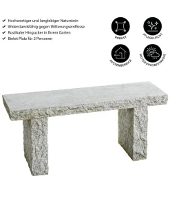 Dehner 2-Sitzer Gartenbänke|Gartenbänke Stein > Granit-Gartenbank, 2-Sitzer
