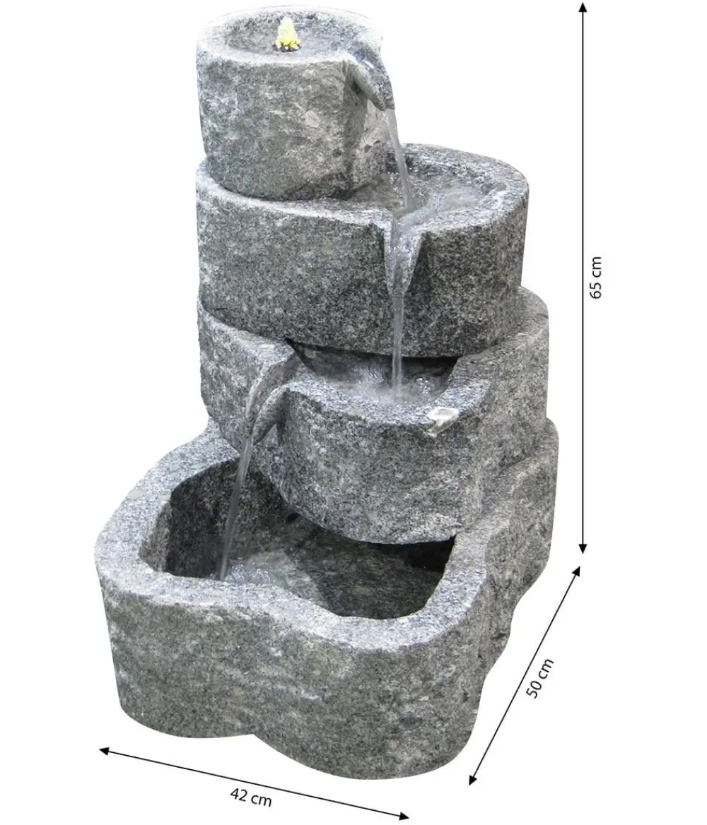 Dehner Gartenbrunnen > Granit-Gartenbrunnen Wasserfall, ca. H65 cm