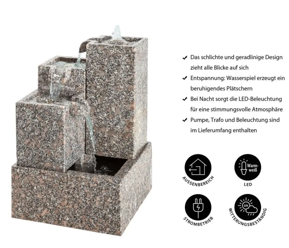 Dehner Granit-Gartenbrunnen Cascada, ca. H65 cm
