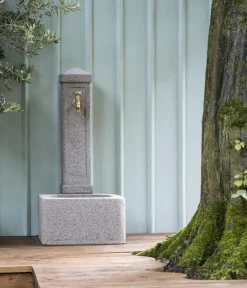 Dehner Granit-Gartenbrunnen Graz, ca. H110 cm Braun