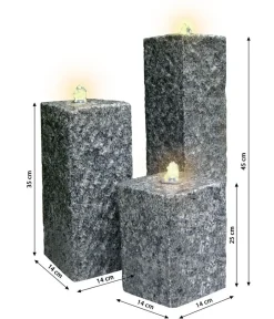Dehner Gartenbrunnen - Granit-Gartenbrunnen Nizza, ca. H25,35,45 cm