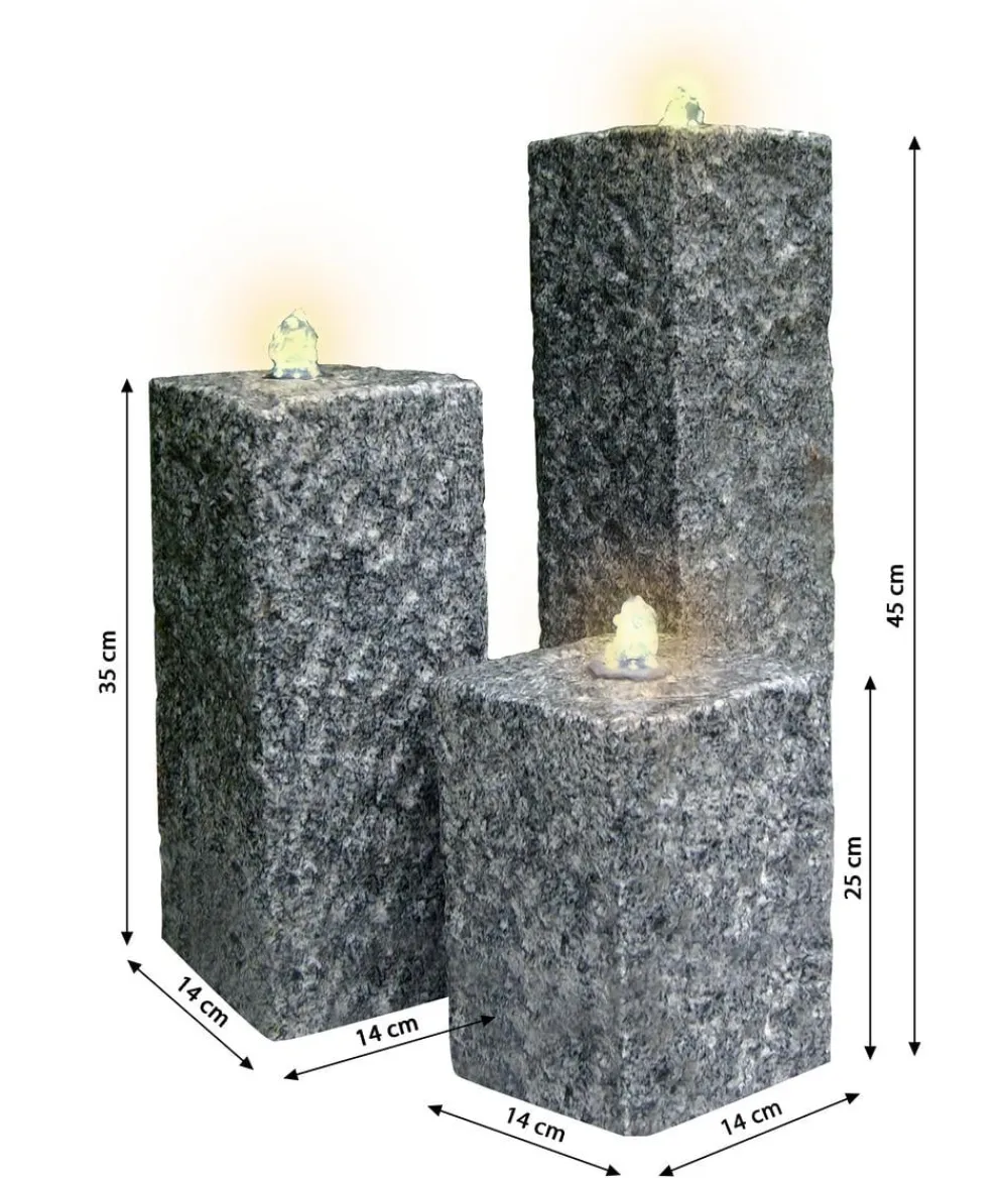 Dehner Gartenbrunnen - Granit-Gartenbrunnen Nizza, ca. H25,35,45 cm