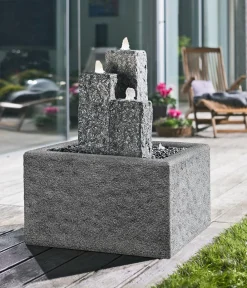 Dehner Gartenbrunnen - Granit-Gartenbrunnen Nizza, ca. H25,35,45 cm