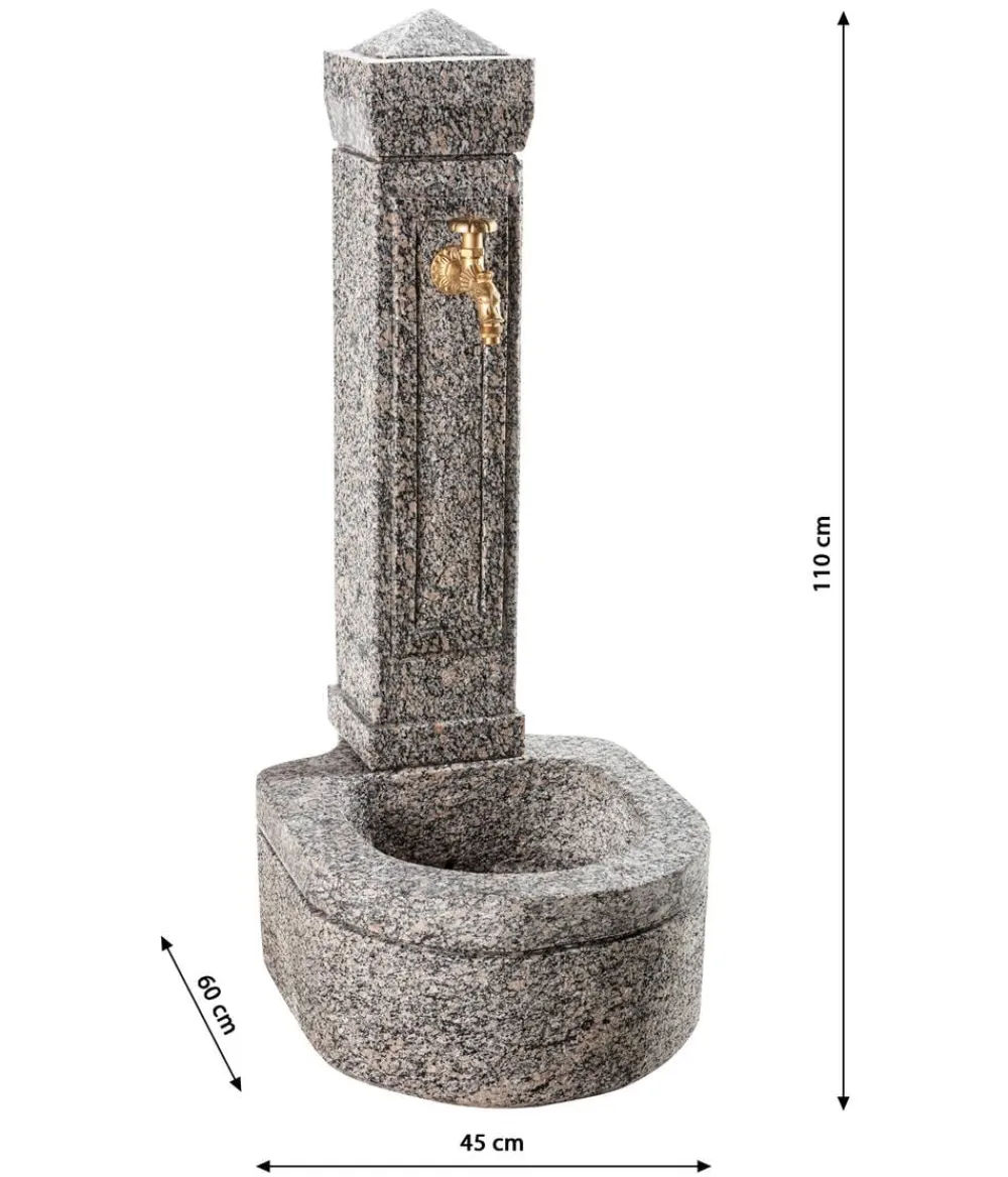 Dehner Gartenbrunnen - Granit-Gartenbrunnen Berlin, ca. H110 cm Grau