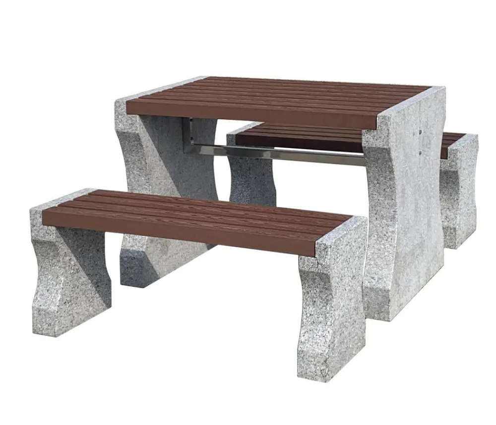 Dehner Esstisch-Gruppen|Gartenmöbel-Sets > Granit-Gartenmöbelset, ca. B120 cm
