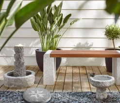 Dehner Gartenzwerge & Gartenfiguren - Granit-Kompassstein, /, ca. Ø40/4 cm