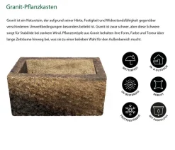 Dehner Granit-Pflanzkasten, rechteckig, Braun New