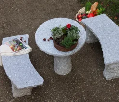 Dehner Granit-Tisch, rund, ca. Ø75/H75 cm Grau Discount