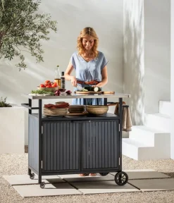 Dehner Grillzubehör - Grillwagen Alvor, ca. B107/H96/T65 cm Dunkelgrau