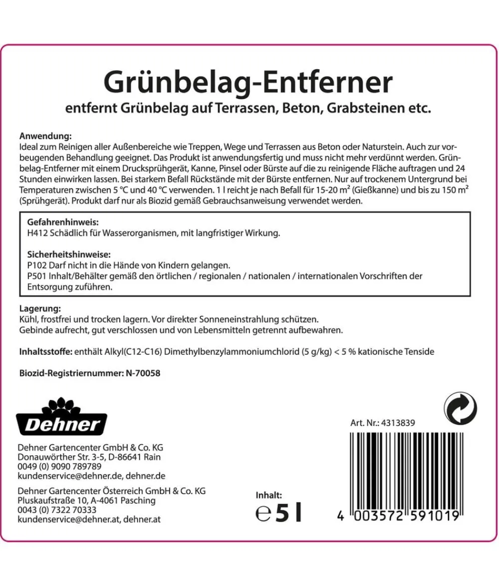 Dehner Unkrautvernichter > Grünbelag-Entferner, flüssig, 5 l