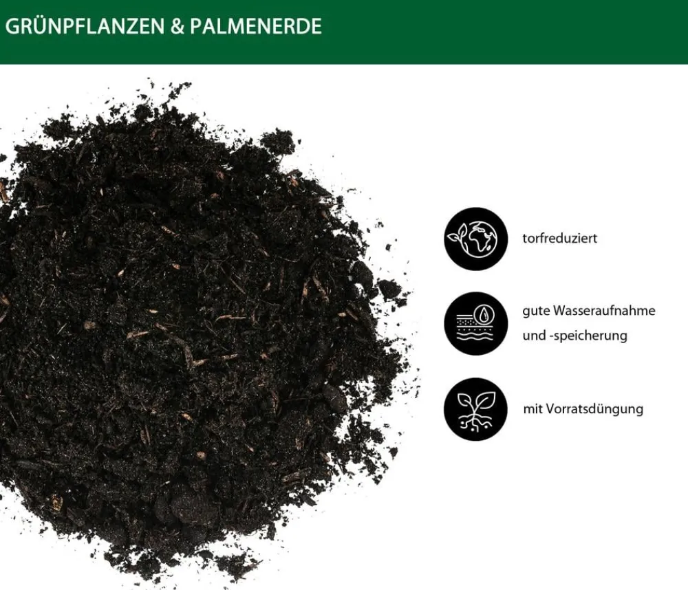Dehner Grünpflanzen- und Palmenerde, 75 x 10 Liter New
