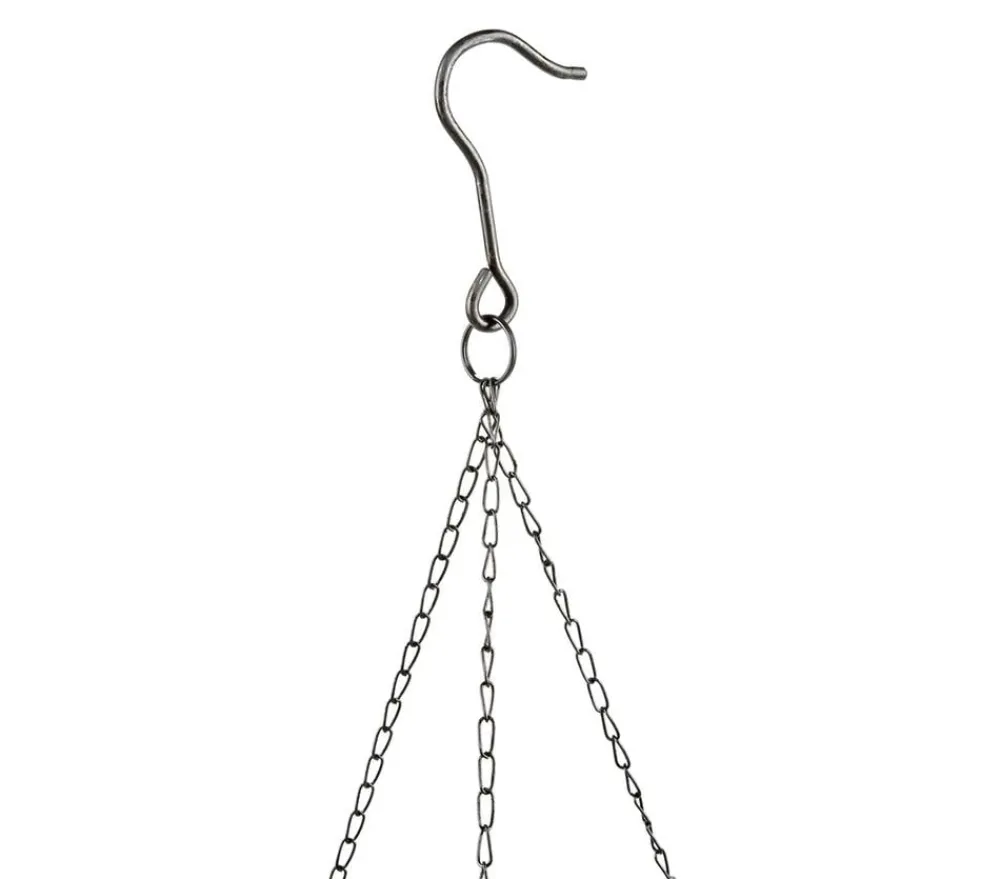 Dehner Blumenampeln & -Schalen > Gusseisen-Hängeampel Katalonien mit Kokoseinlage, rund, rost, ca. Ø30/H15 cm