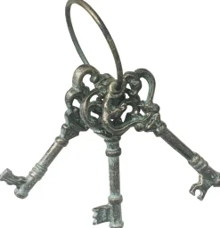 Dehner Gartenzwerge & Gartenfiguren - Gusseisen Schlüssel Antik, 8 x 6,5 x 21,5 cm Gold