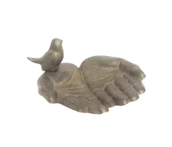 Dehner Gartenzwerge & Gartenfiguren > Gusseisen-Vogeltränke Hand, ca. H8 cm