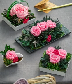 Dehner Konservierte Rosen > Herzschale mit Longlife-Rose Aneta, , ca. B7/H5 cm