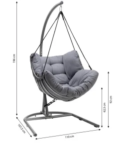 Dehner Hängesessel Chicago, ca. B110/H196/T107,5 cm Dunkelgrau Online