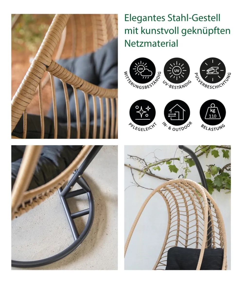 Dehner Gartenstühle Rattan|Hängestühle & -Sessel - Hängesessel Venezia