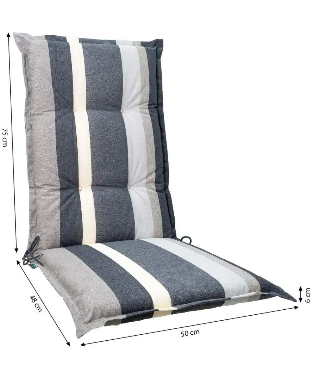 Dehner Hochlehnerauflage Ligura, ca. B50/H6/T123 cm Grau Online