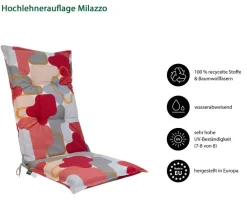 Dehner Sitzauflagen > Hochlehnerauflage Milazzo, ca. B50/H6/T123 cm