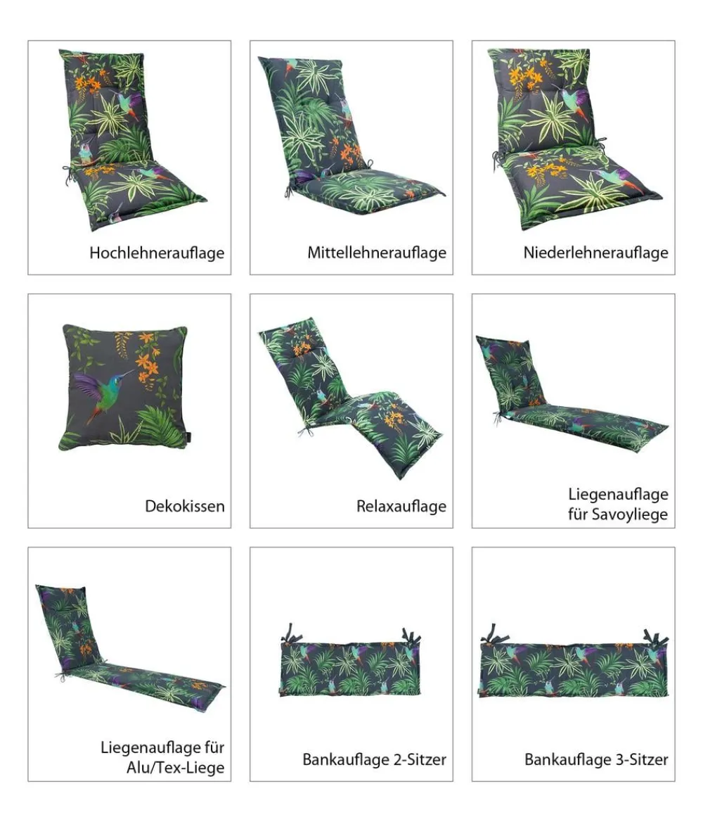 Dehner Sitzauflagen - Hochlehnerauflage Sicilia, ca. B50/H6/T123 cm