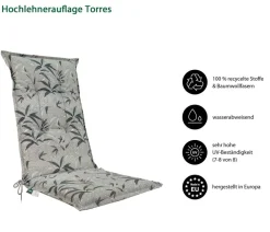Dehner Sitzauflagen > Hochlehnerauflage Torres, ca. B50/H6/T123 cm