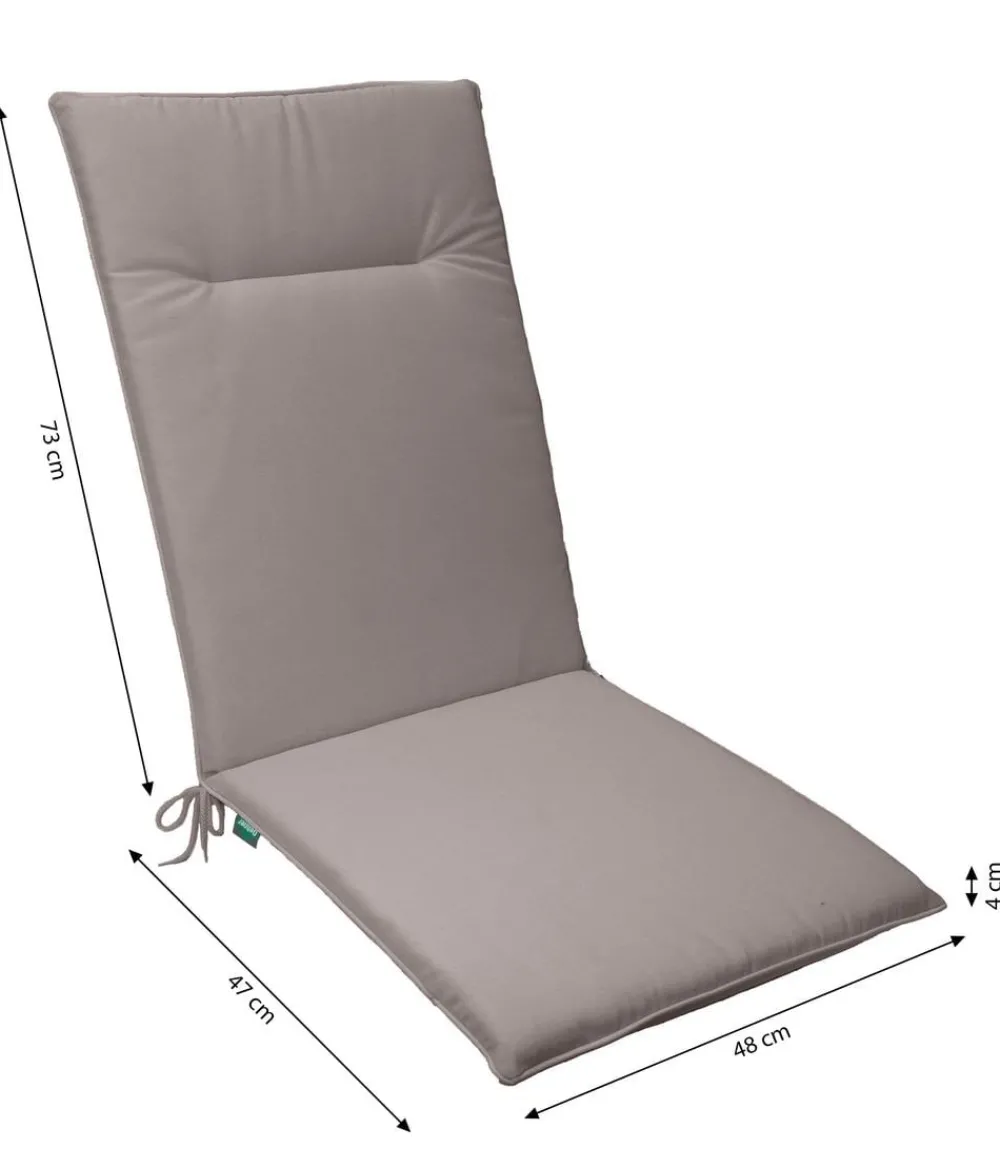 Dehner Sitzauflagen - Hochlehnerauflage Veneto, ca. B48/H4/T120 cm Taupe