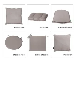 Dehner Sitzauflagen - Hockerkissen Veneto, ca. B50/H6/T50 cm Taupe