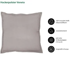 Dehner Sitzauflagen - Hockerkissen Veneto, ca. B50/H6/T50 cm Taupe