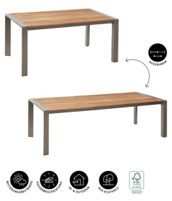 Dehner Garten-Esstische|Gartentische Holz > Holz-Ausziehtisch Cleveland, ca. B160-240/H76/T101 cm