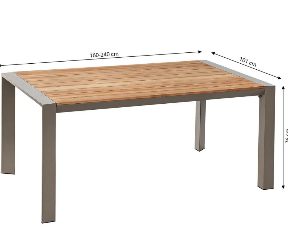 Dehner Garten-Esstische|Gartentische Holz > Holz-Ausziehtisch Cleveland, ca. B160-240/H76/T101 cm