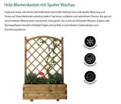 Dehner Pflanzkübel & Blumenkästen - Holz-Blumenkasten mit Spalier Wachau, B90/H140/T40 cm Braun