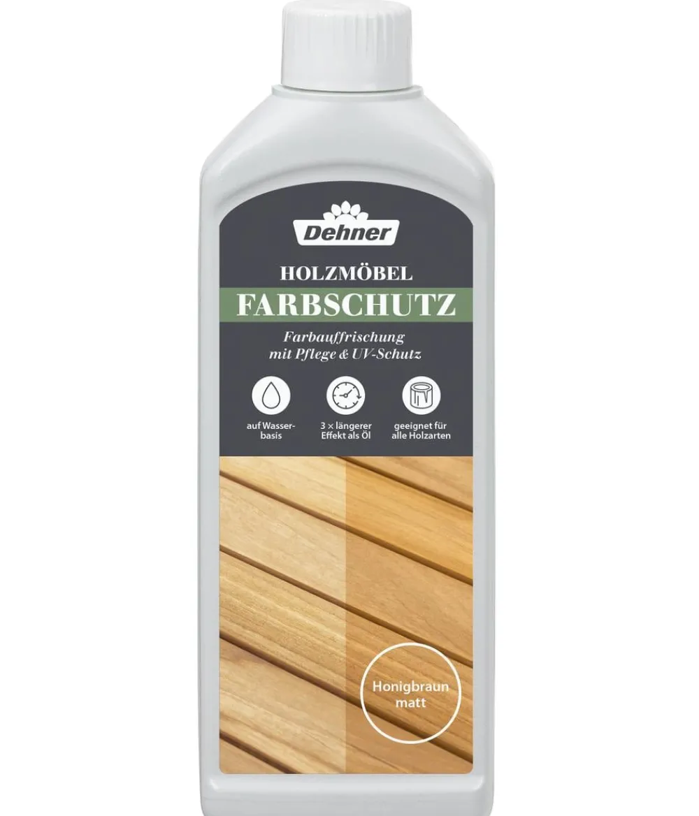 Dehner Gartentische Holz|Balkonmöbel Holz - Holzmöbel-Farbschutz, 500 ml Hellbraun